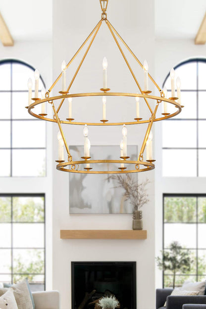 Two-Tiered Ring Chandelier - view 10 | everlamps
