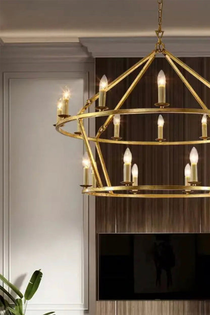 Two-Tiered Ring Chandelier - view 12 | everlamps