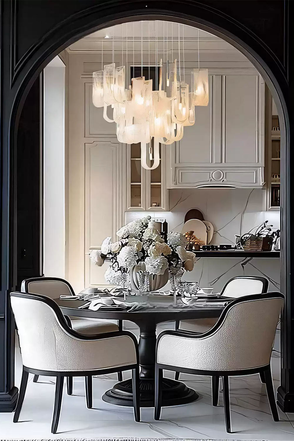 U-shaped Fog Glass Chandelier - view 4 | everlamps