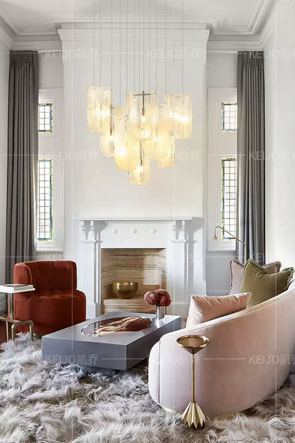 U-shaped Fog Glass Chandelier - view 5 | everlamps