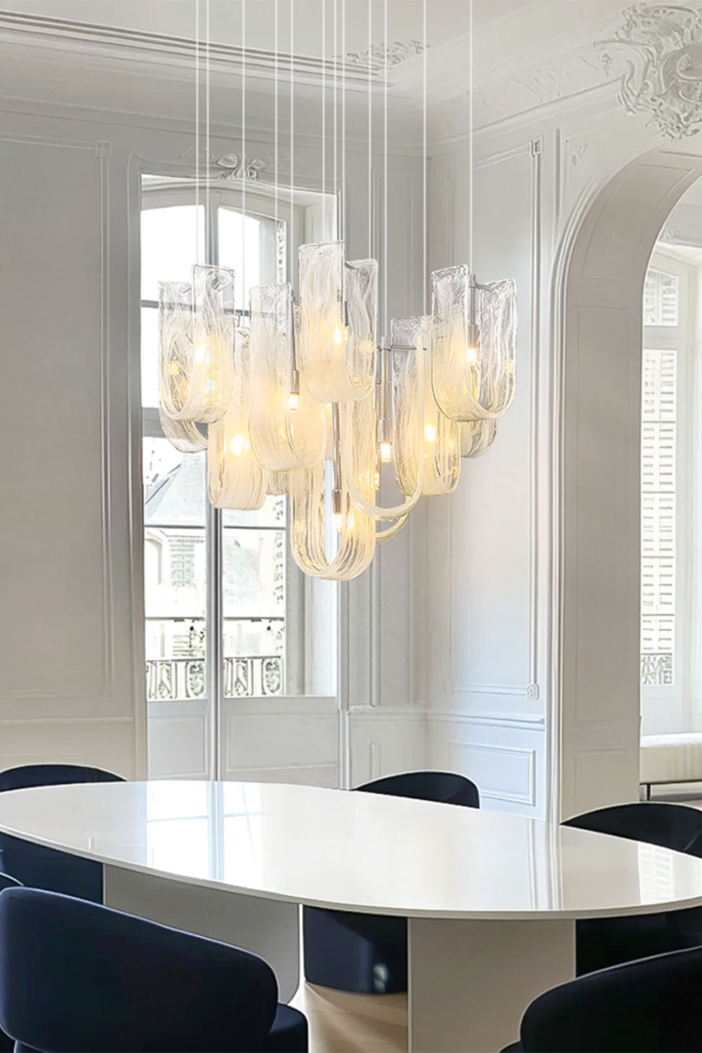 U-shaped Fog Glass Chandelier - view 6 | everlamps