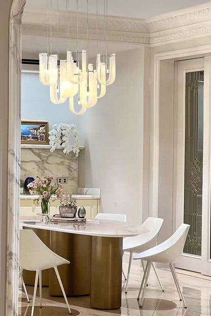 U-shaped Fog Glass Chandelier - view 8 | everlamps