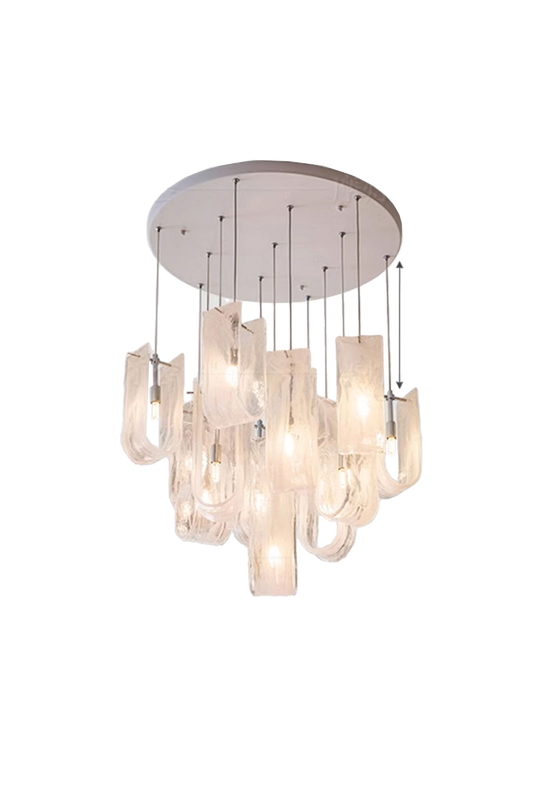 U-shaped Fog Glass Chandelier | everlamps