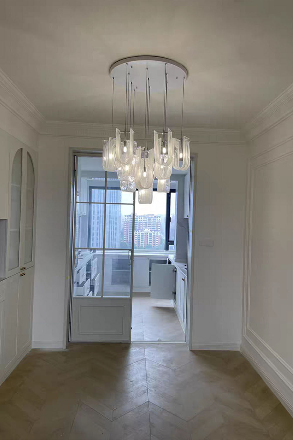 U-shaped Fog Glass Chandelier - view 9 | everlamps