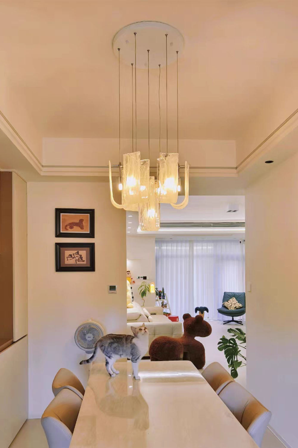 U-shaped Fog Glass Chandelier - view 10 | everlamps