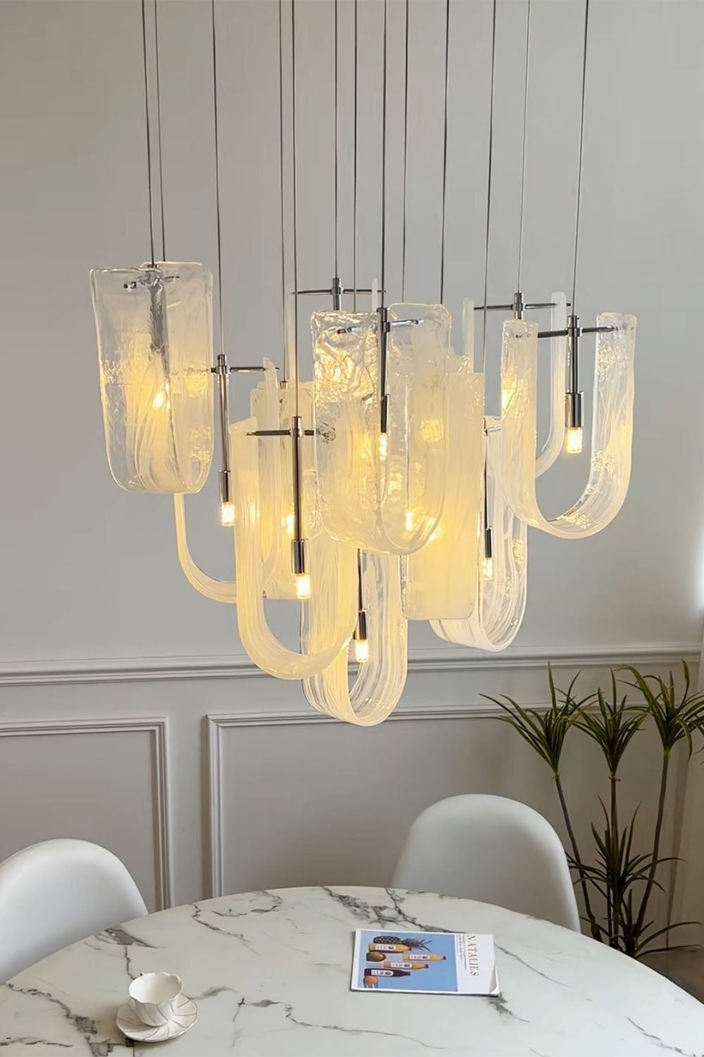 U-shaped Fog Glass Chandelier - view 11 | everlamps