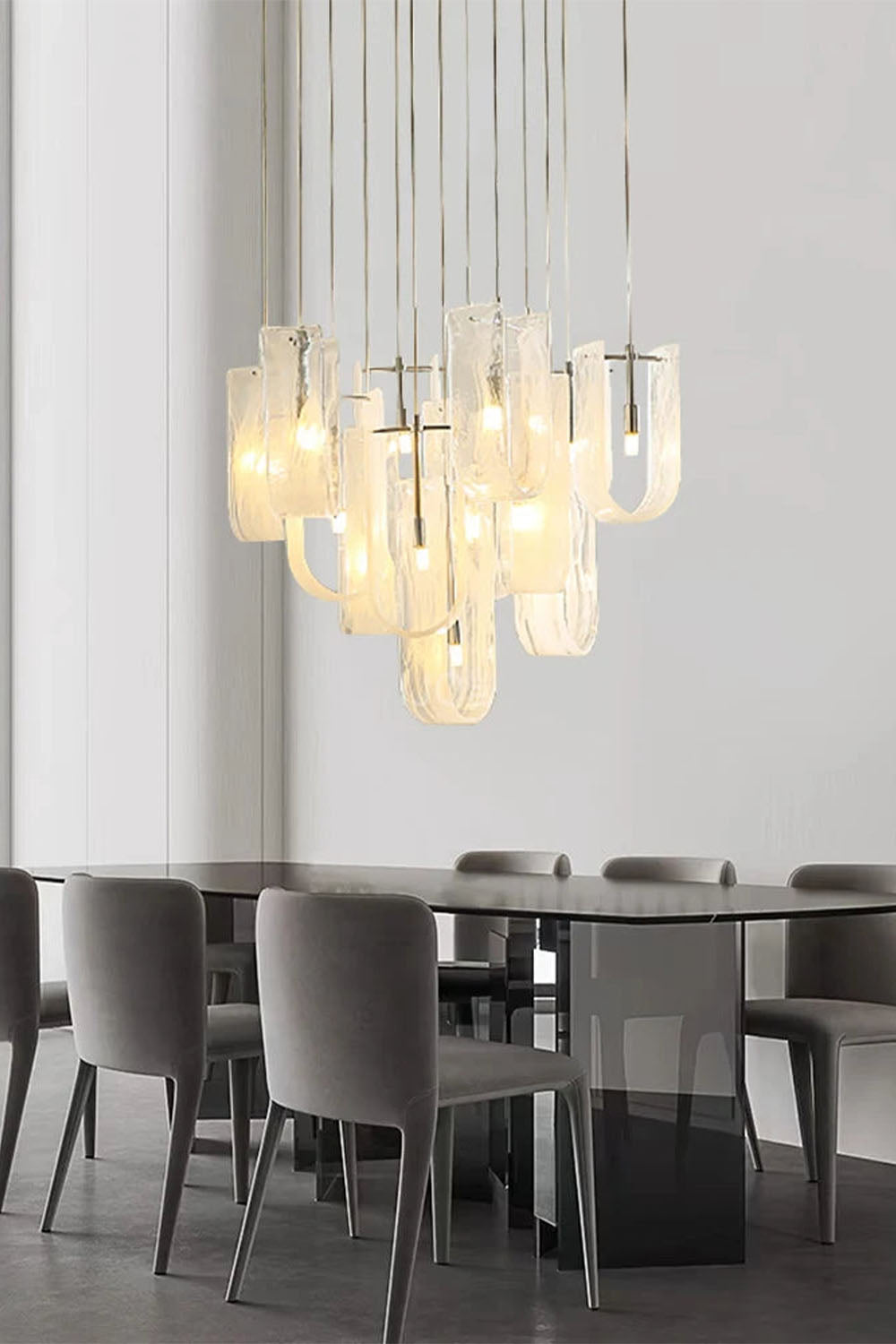 U-shaped Fog Glass Chandelier - view 12 | everlamps