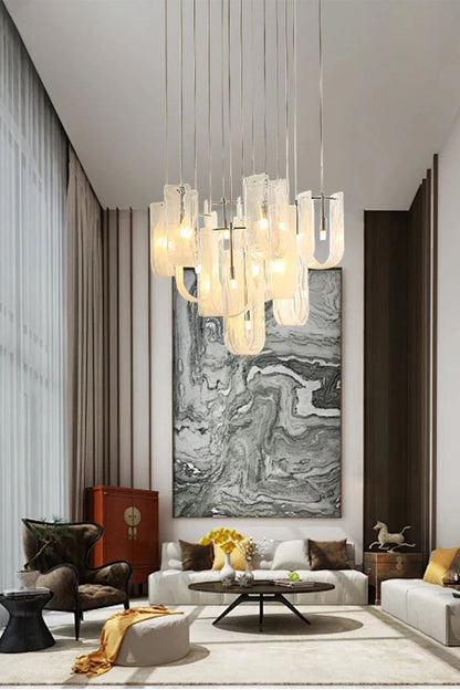 U-shaped Fog Glass Chandelier - view 2 | everlamps