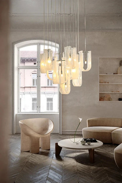 U-shaped Fog Glass Chandelier - view 3 | everlamps