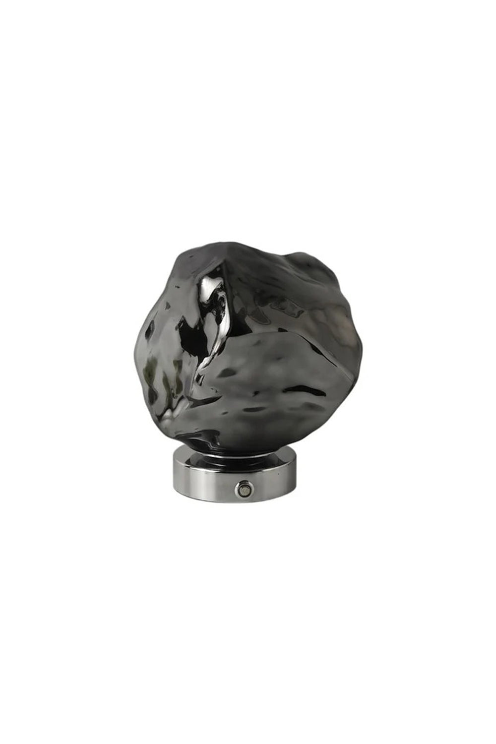 Vega Molten Metal Table Lamp showcasing fluid metal design with high-sheen base, ideal for modern decor.