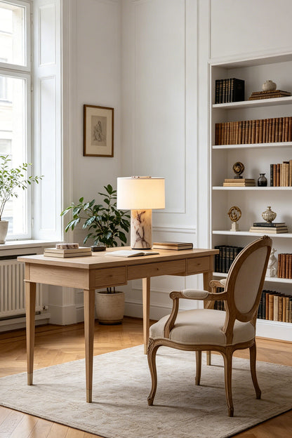 Veined Marble Table Lamp for Den/Study | vexa lamps