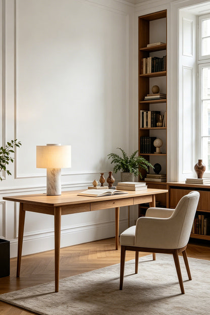 Veined Marble Table Lamp for Den/Study | vexa lamps