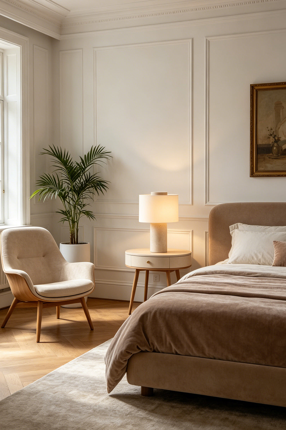 Veined Marble Table Lamp for Bedroom | vexa lamps