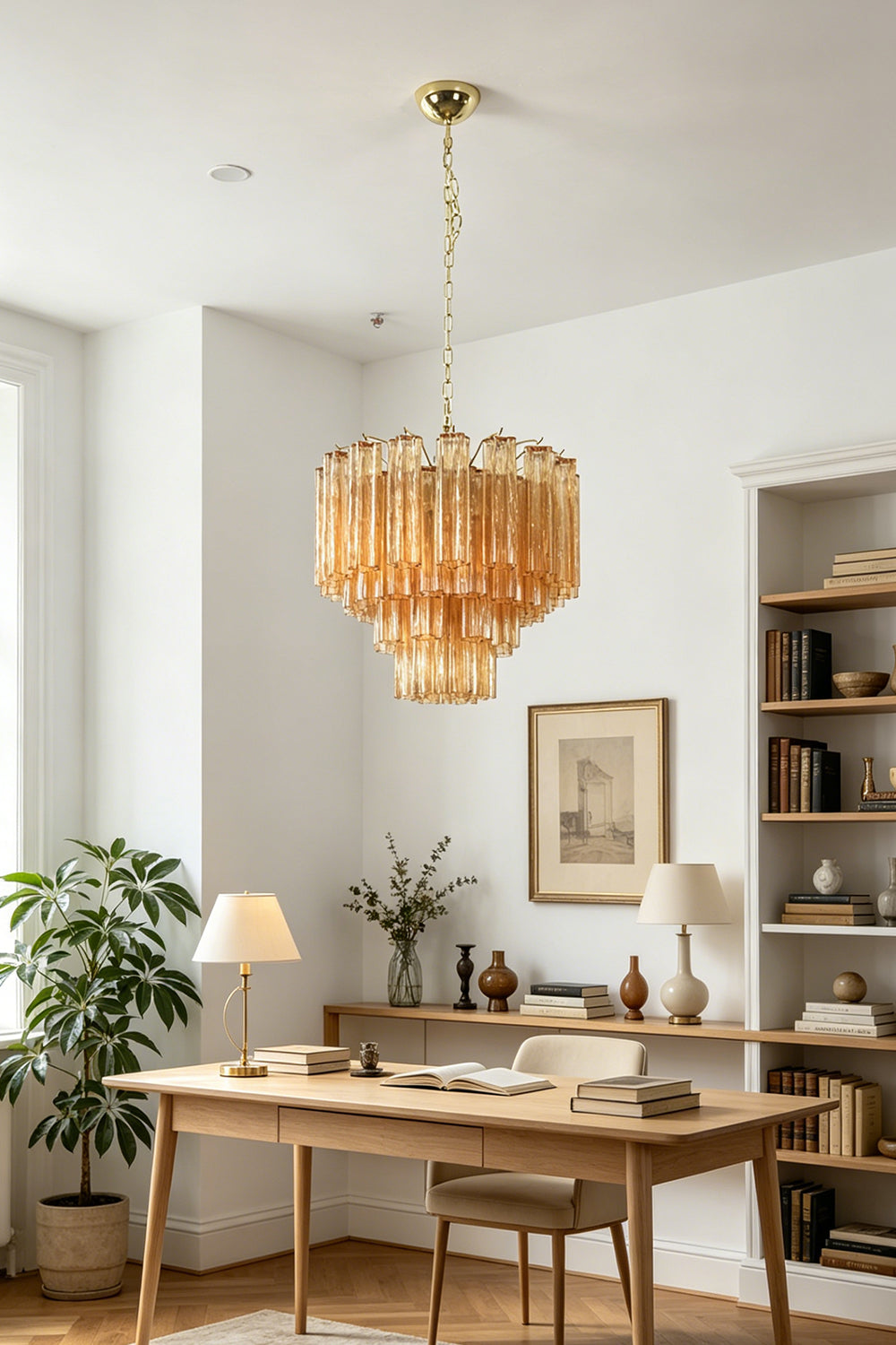 Vellune Cascade Chandelier for Den/Study | Samu  Lamp
