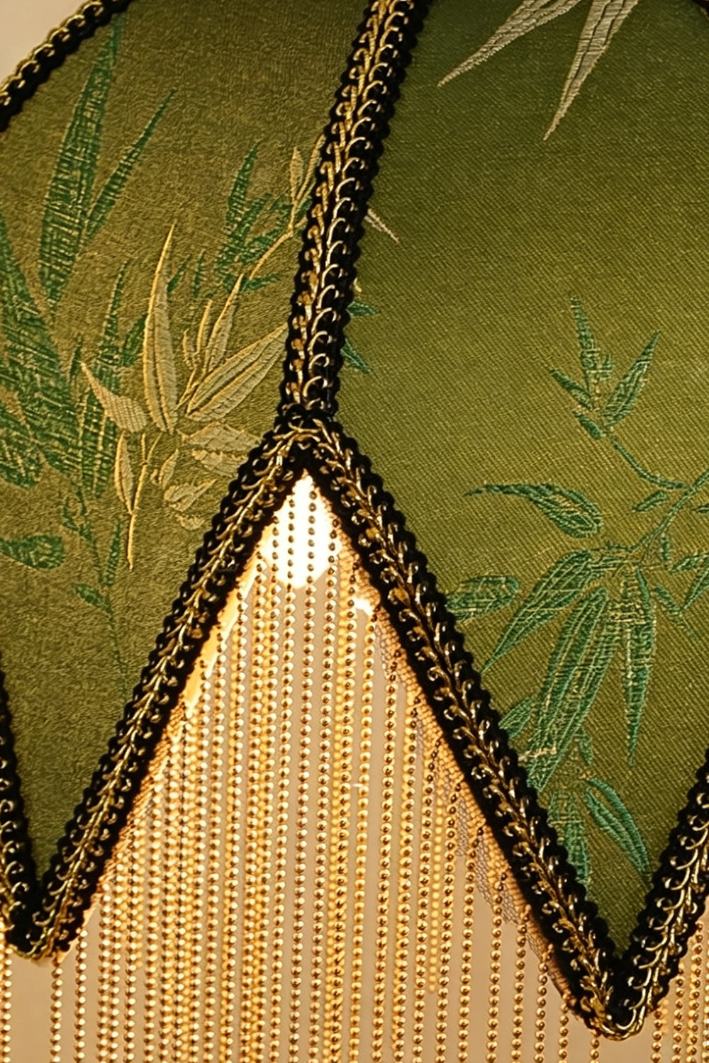 Verdure Cascade Pendant Light detail | Wood, Metal | Close-up of dark wood beads and metal fitting | Product detail | vexa lamps