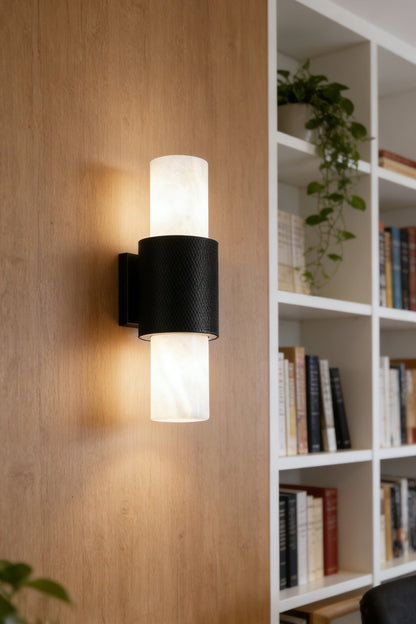 Vertical Alabaster Wall Sconce - view 9 | everlamps