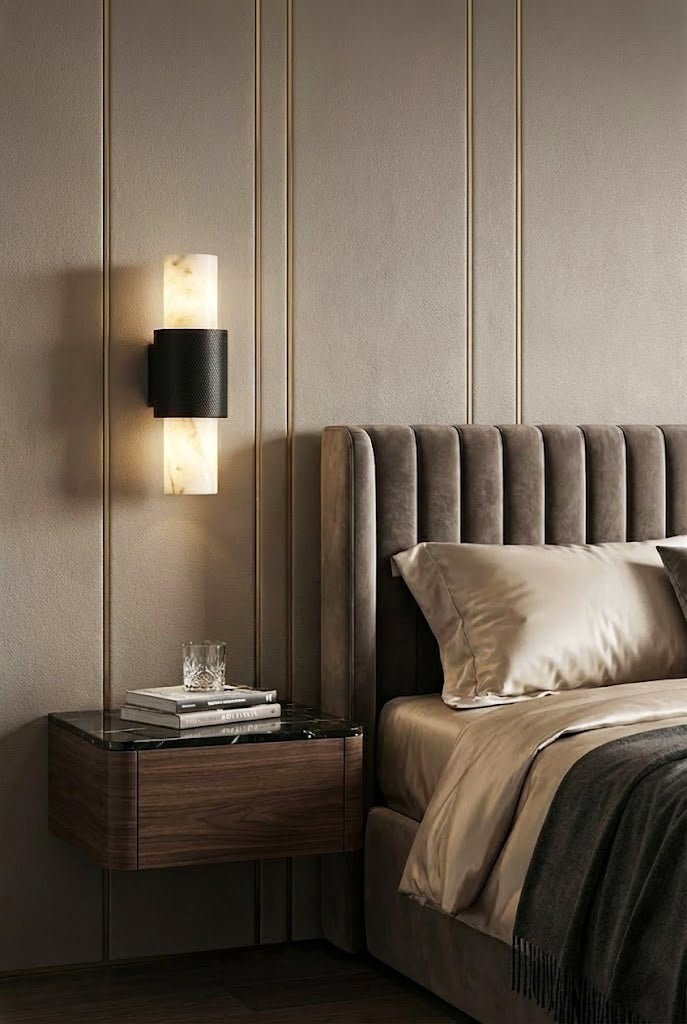 Vertical Alabaster Wall Sconce - view 2 | everlamps