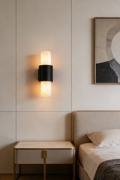 Vertical Alabaster Wall Sconce - view 3 | everlamps