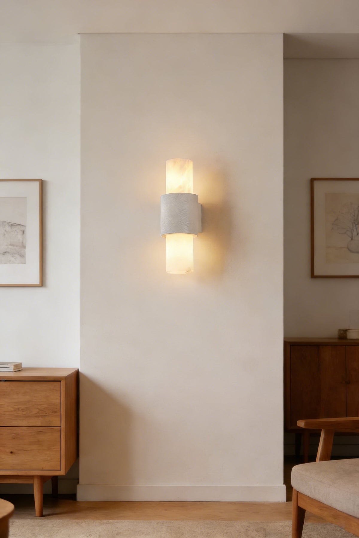 Vertical Alabaster Wall Sconce - view 13 | everlamps