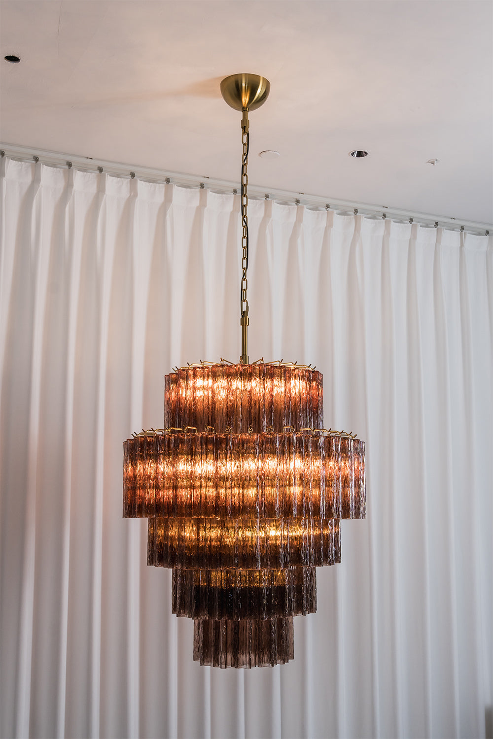 Vespera Glass Tiered Chandelier| detail | Samu  Lamp