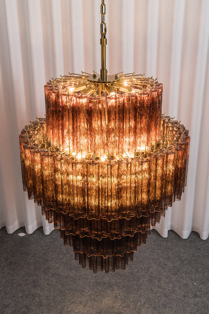 Vespera Glass Tiered Chandelier| detail | Samu  Lamp