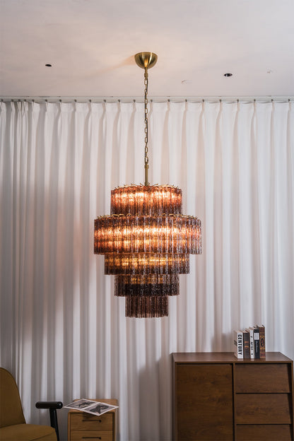 Vespera Glass Tiered Chandelier| detail | Samu  Lamp