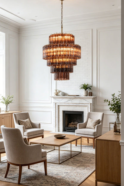 Vespera Glass Tiered Chandelier for Living room | Samu  Lamp
