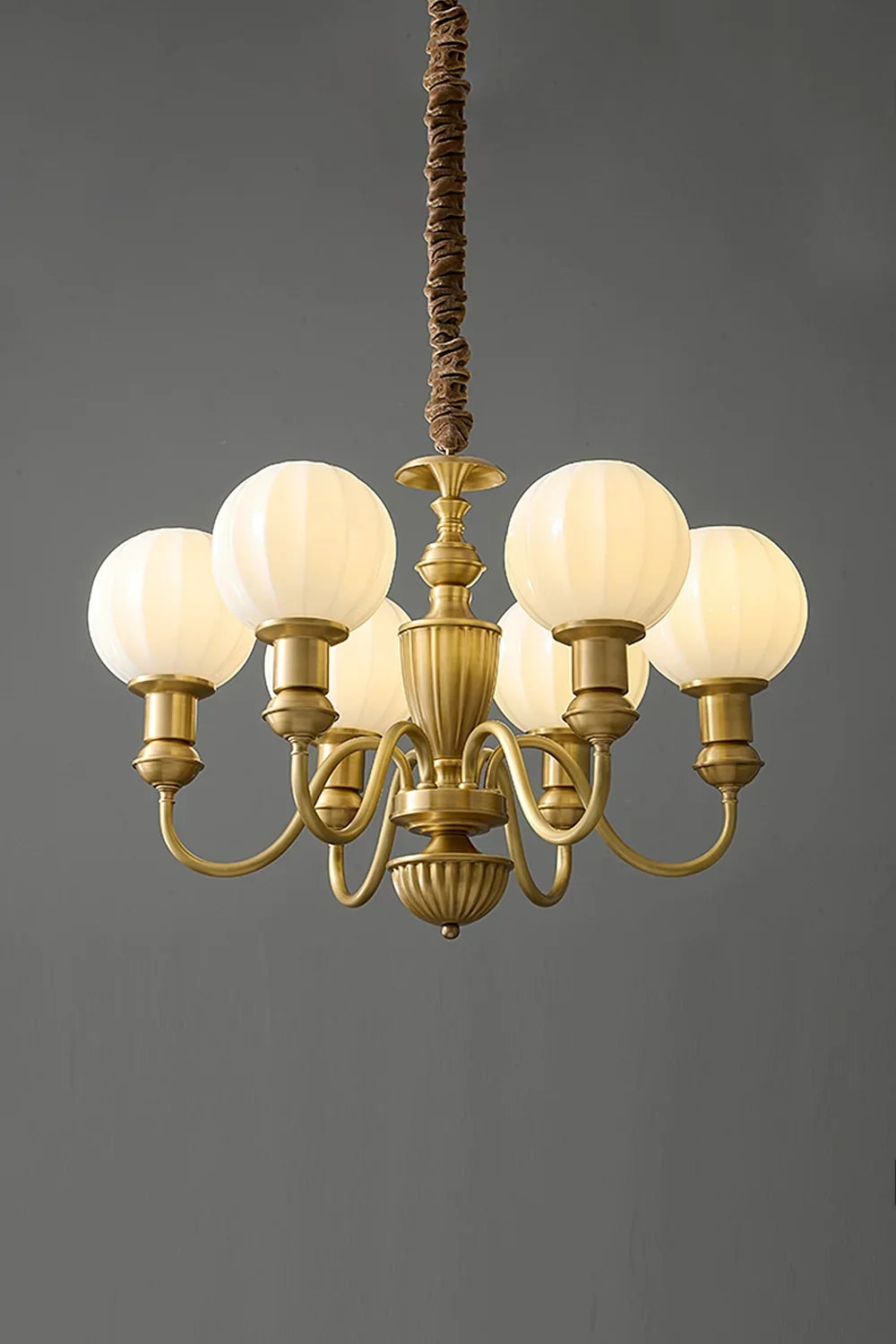 Vintage Brass Chandelier - view 6 | everlamps
