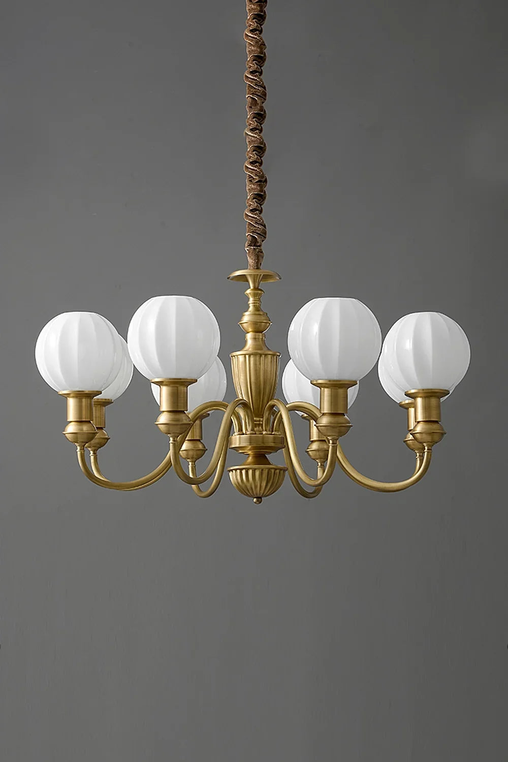 Vintage Brass Chandelier - view 9 | everlamps