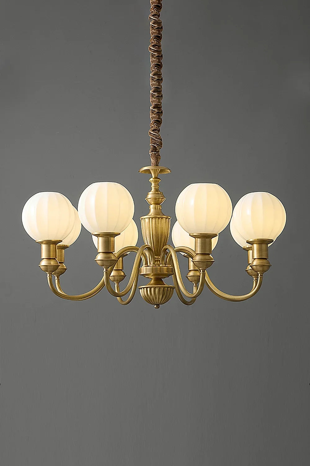 Vintage Brass Chandelier - view 7 | everlamps