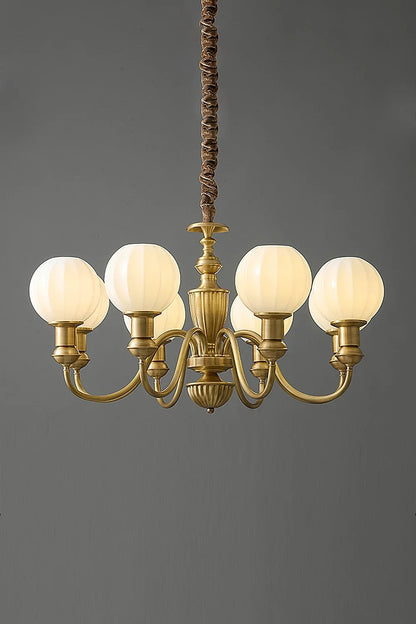 Vintage Brass Chandelier - view 7 | everlamps
