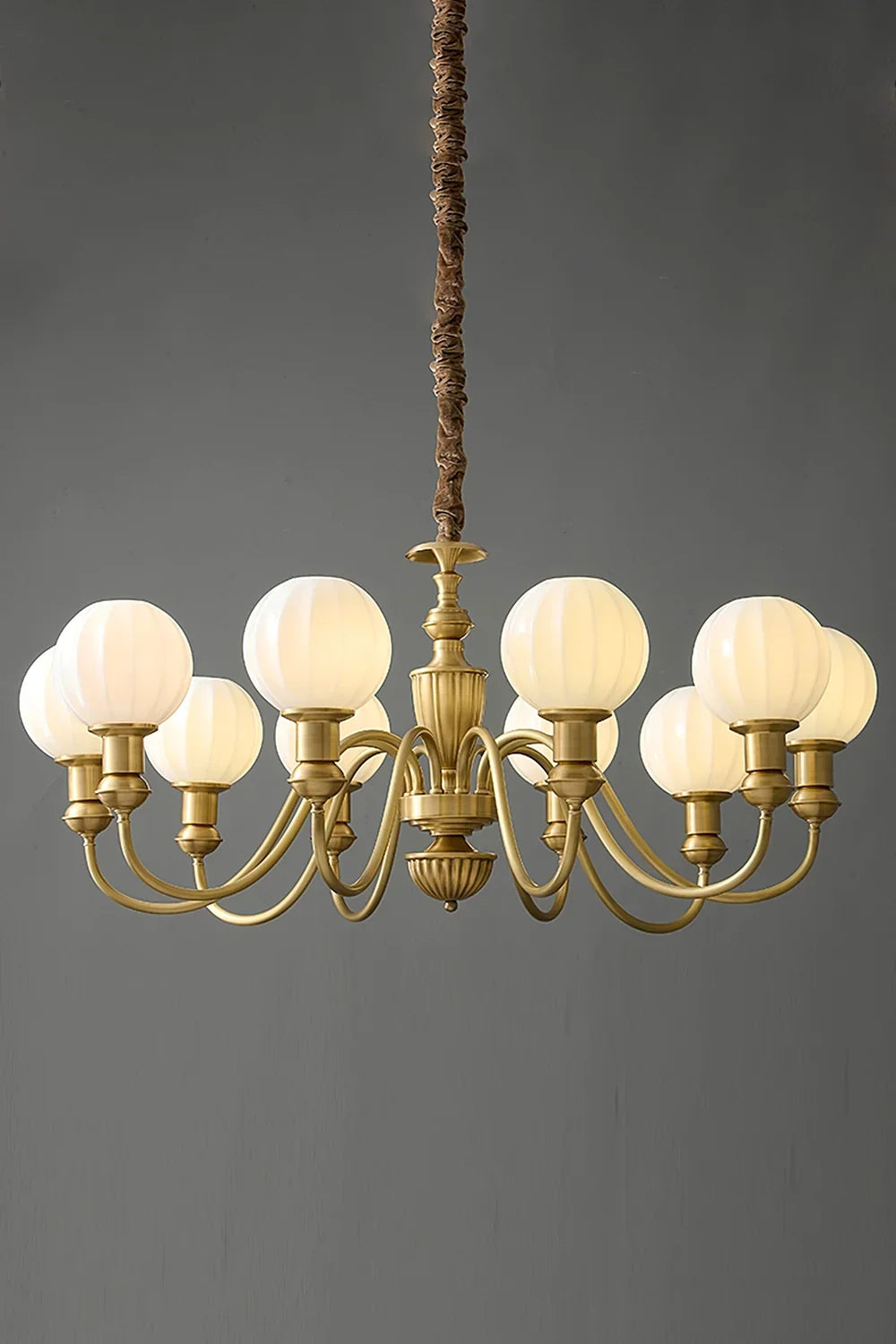 Vintage Brass Chandelier - view 8 | everlamps