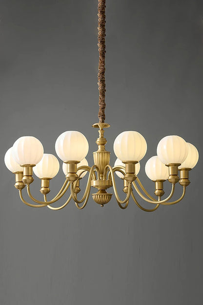 Vintage Brass Chandelier - view 8 | everlamps