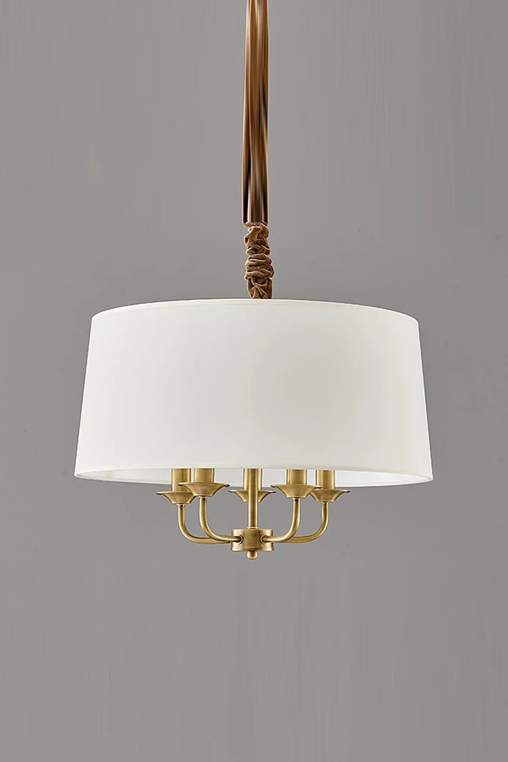Vintage Brass Fabric Pendant Lamp - view 7 | everlamps