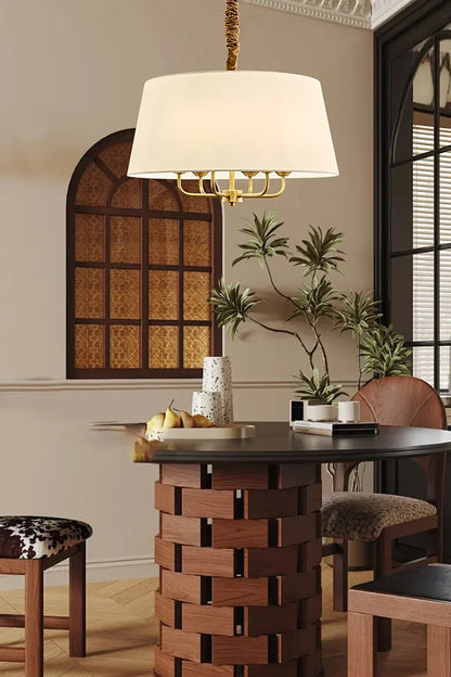 Vintage Brass Fabric Pendant Lamp - view 5 | everlamps