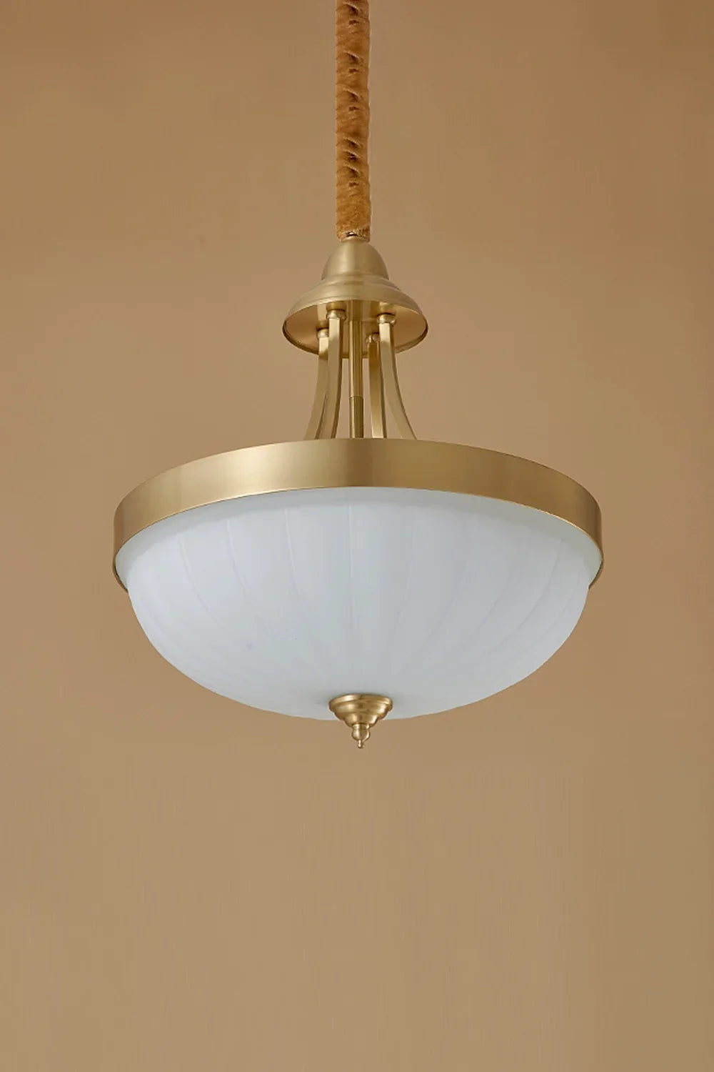 Vintage Brass Glass Pendant Lamp - view 8 | everlamps