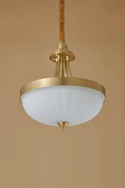 Vintage Brass Glass Pendant Lamp - view 8 | everlamps
