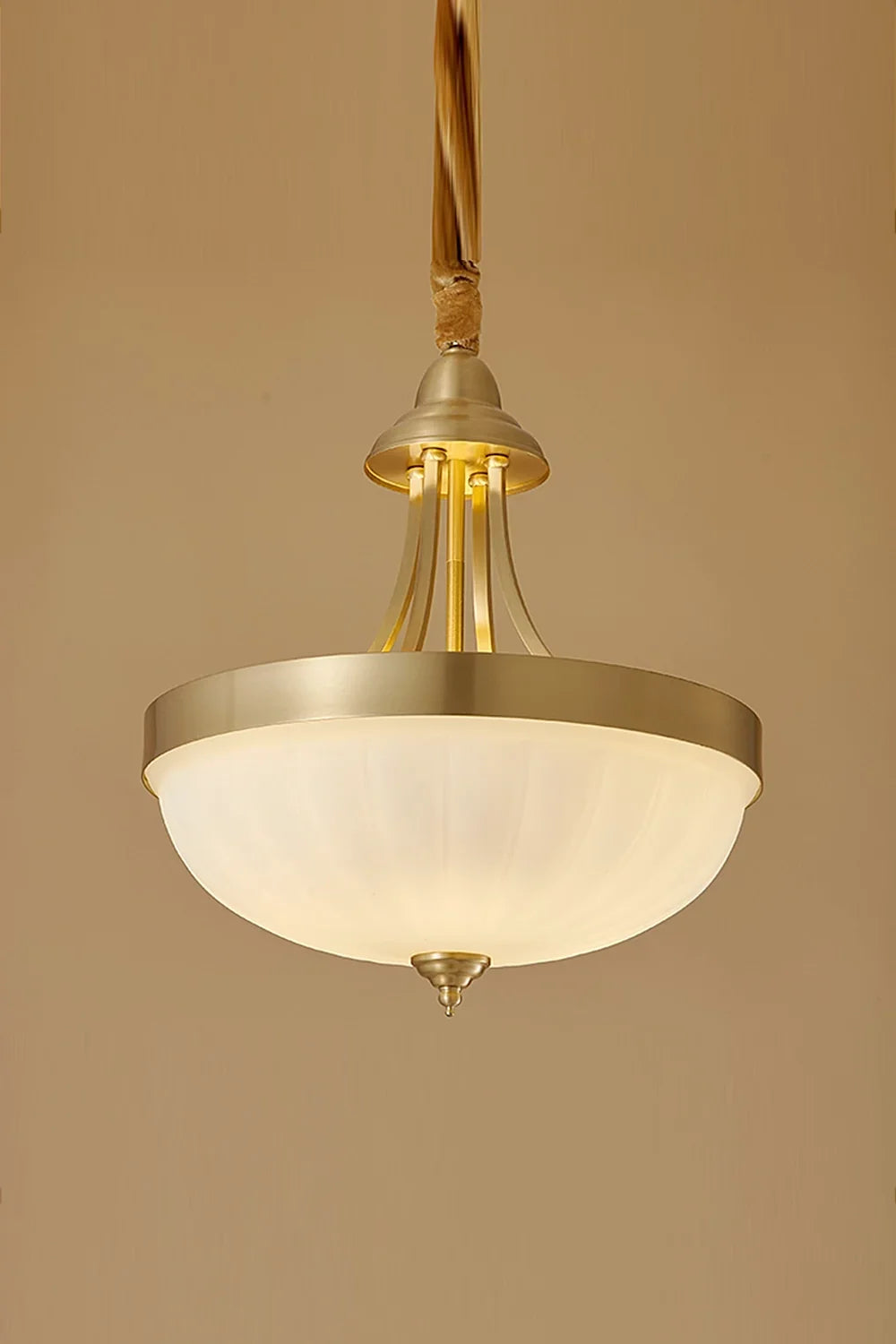 Vintage Brass Glass Pendant Lamp - view 7 | everlamps