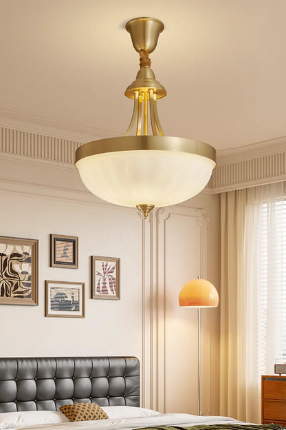 Vintage Brass Glass Pendant Lamp - view 4 | everlamps