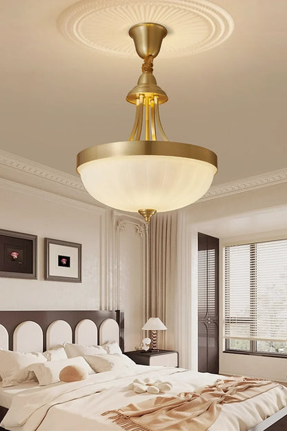 Vintage Brass Glass Pendant Lamp - view 5 | everlamps