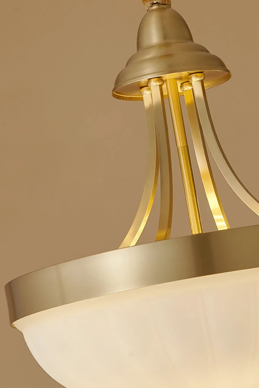 Vintage Brass Glass Pendant Lamp - view 10 | everlamps
