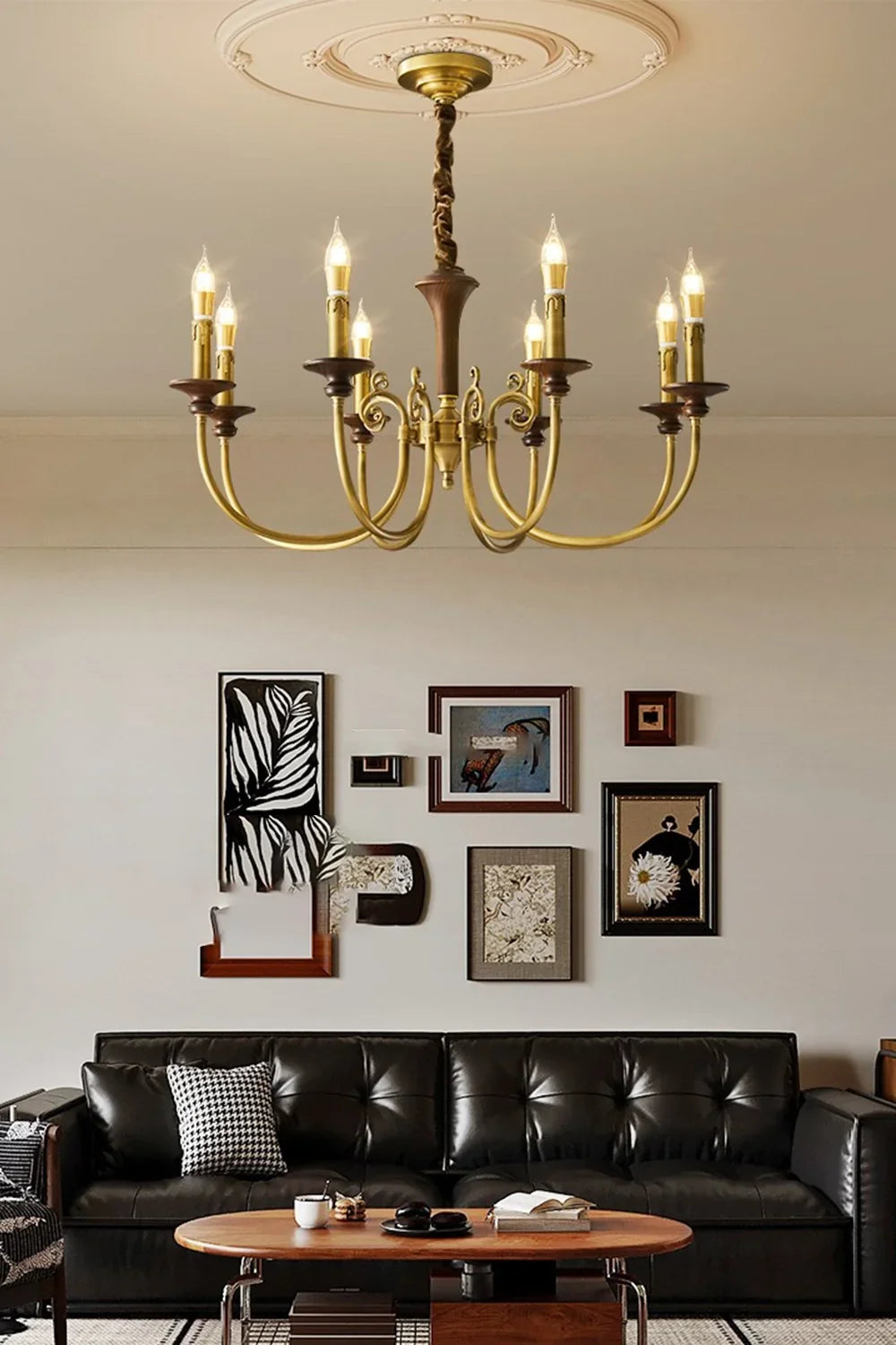 Vintage Candle Brass Chandelier - view 4 | everlamps