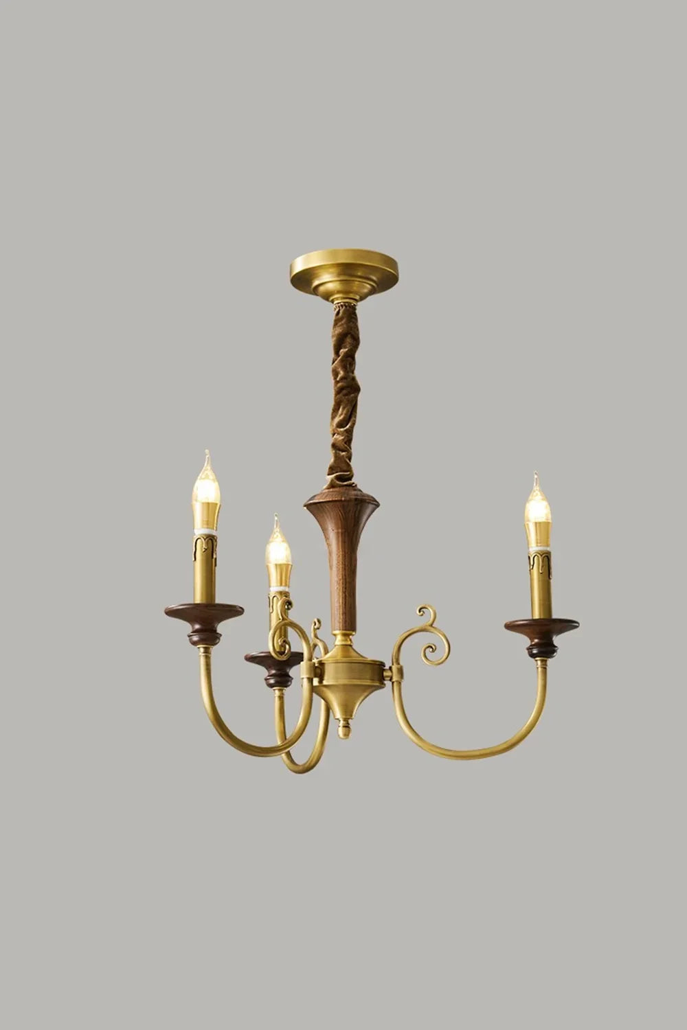 Vintage Candle Brass Chandelier - view 6 | everlamps