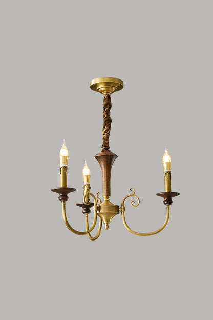 Vintage Candle Brass Chandelier - view 6 | everlamps