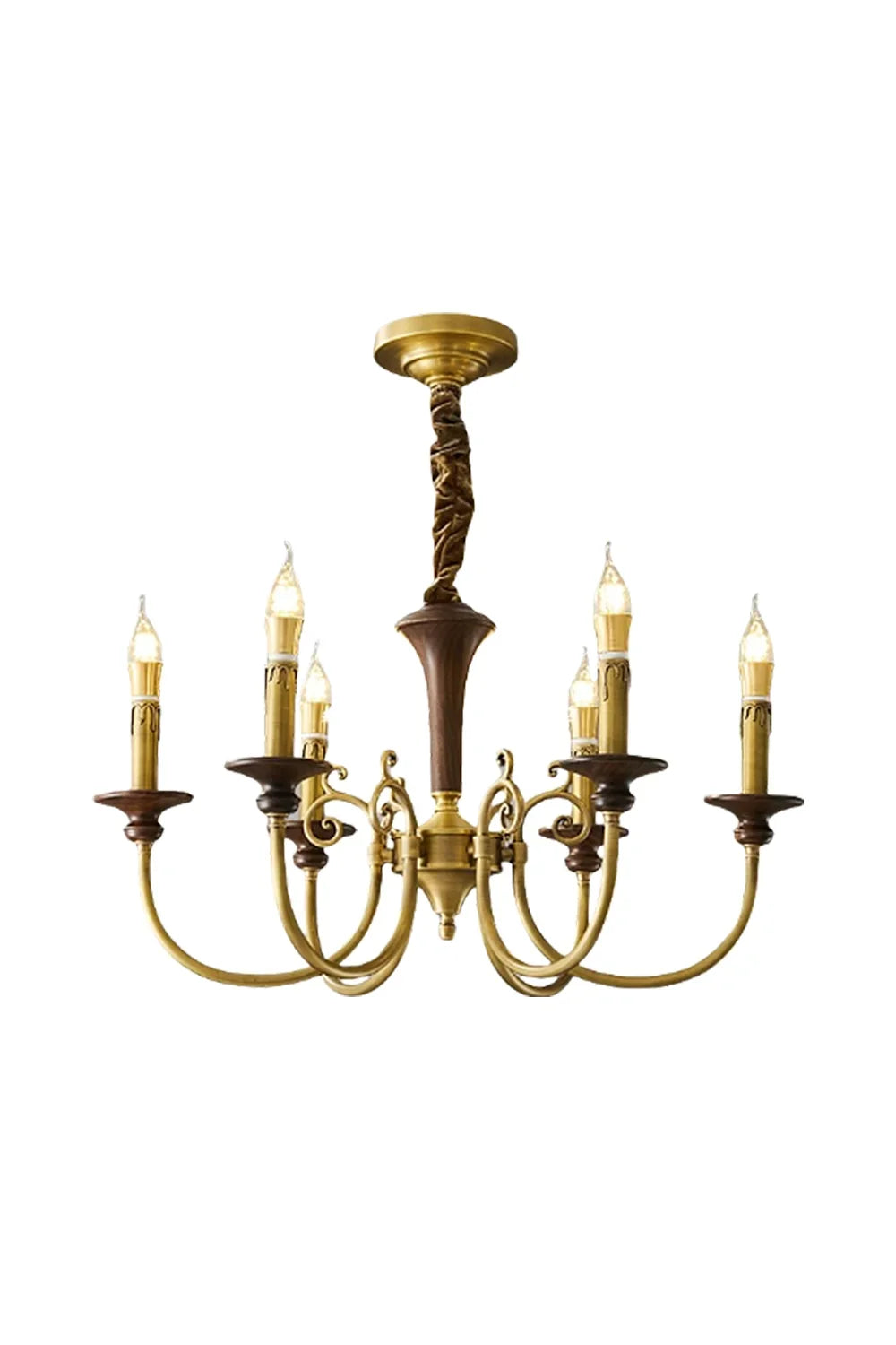 Vintage Candle Brass Chandelier - view 13 | everlamps