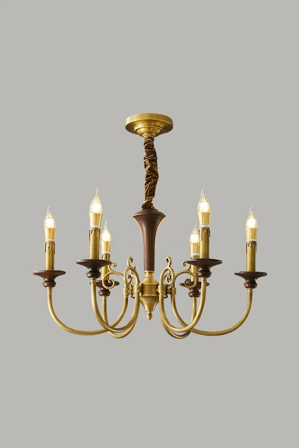 Vintage Candle Brass Chandelier - view 8 | everlamps