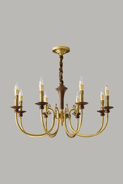 Vintage Candle Brass Chandelier - view 11 | everlamps