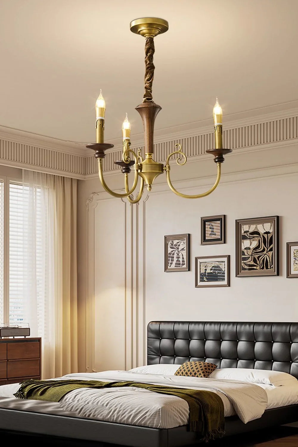 Vintage Candle Brass Chandelier - view 2 | everlamps