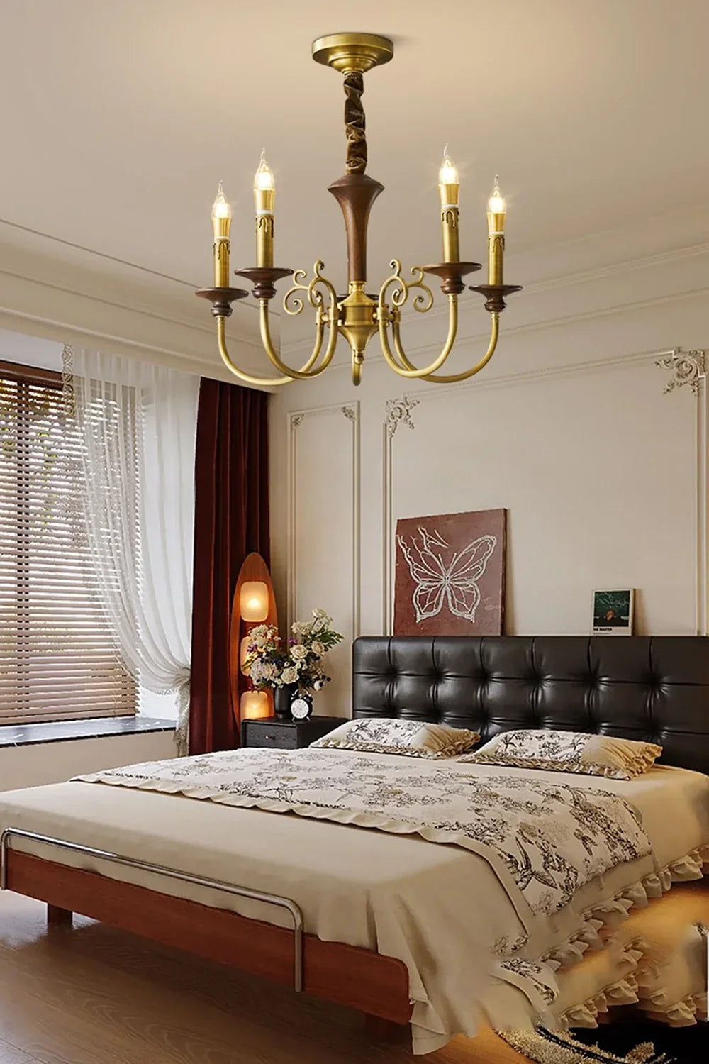 Vintage Candle Brass Chandelier - view 3 | everlamps