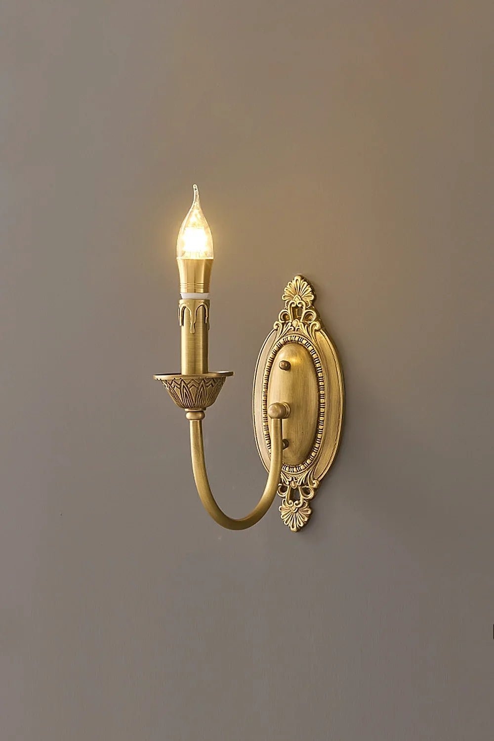 Vintage Candle Brass Wall Lamp - view 7 | everlamps